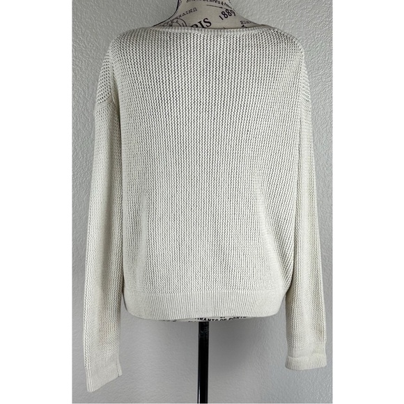 Vince Lattice Stitch Crewneck Sweater Knitwear Coastal, size Small - Picture 7 of 13